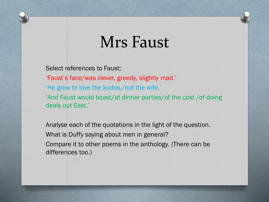 mrs faust