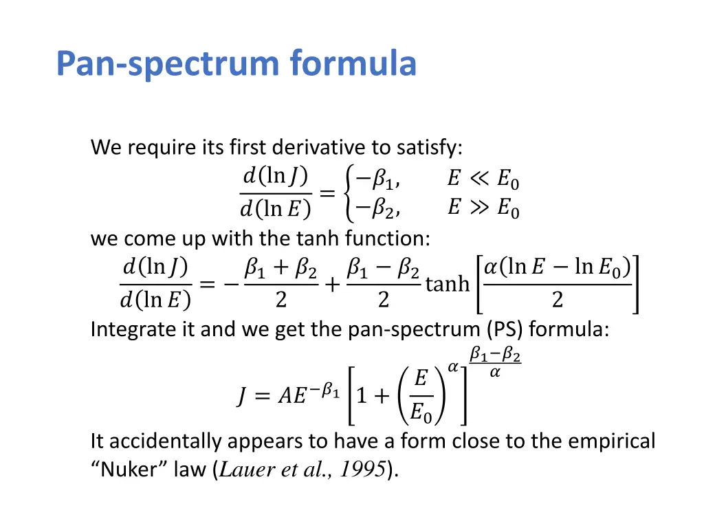 pan spectrum formula