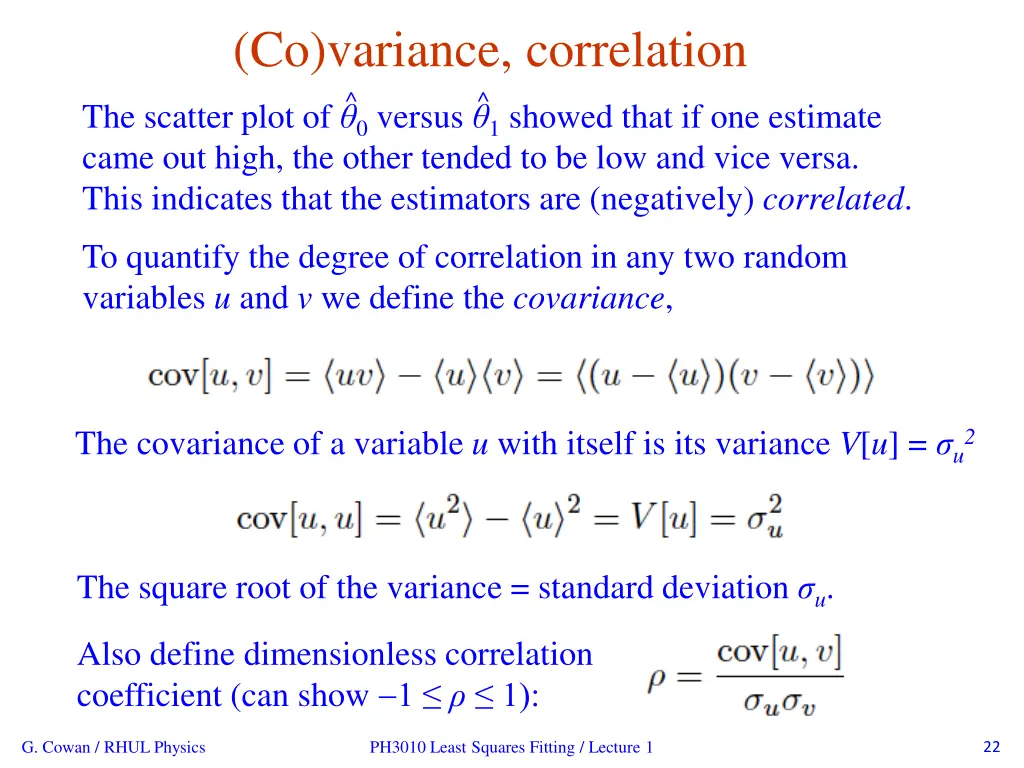 co variance correlation