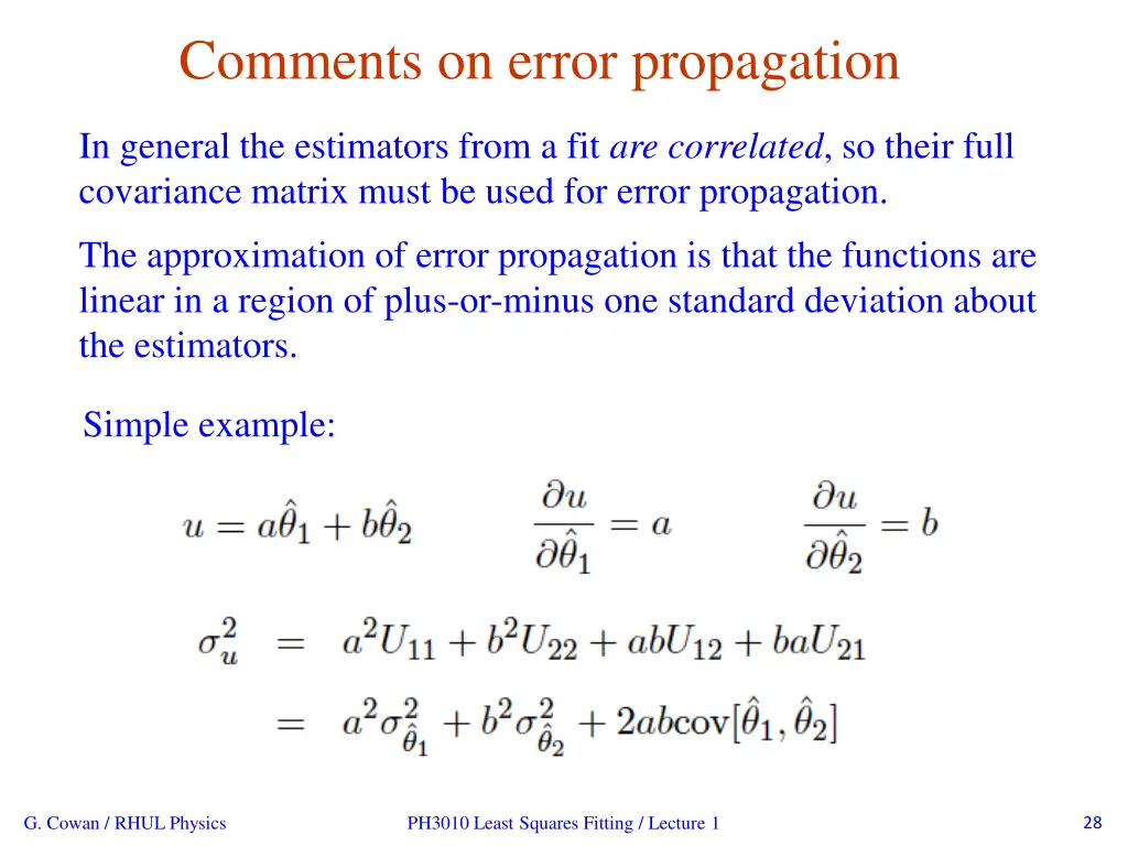 comments on error propagation