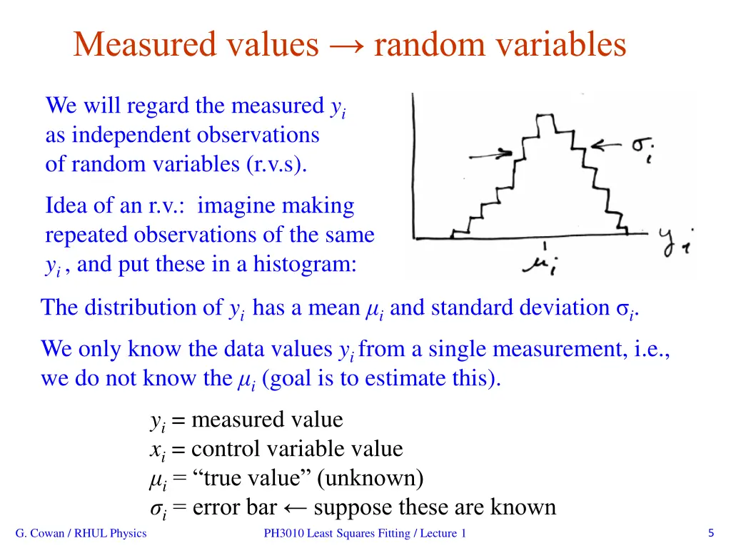 measured values random variables