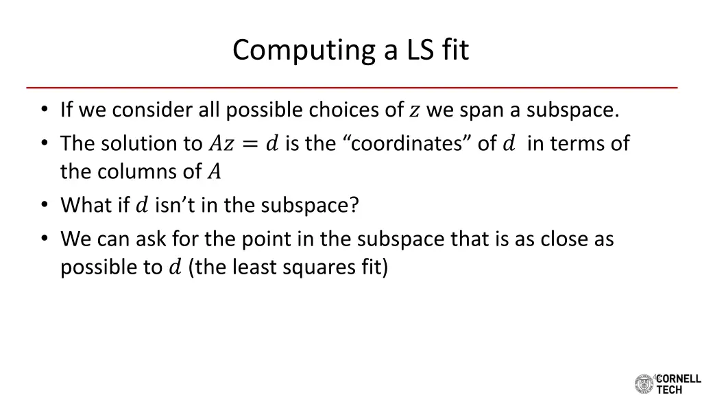 computing a ls fit