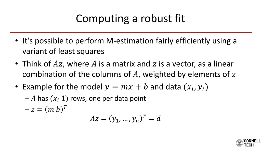 computing a robust fit