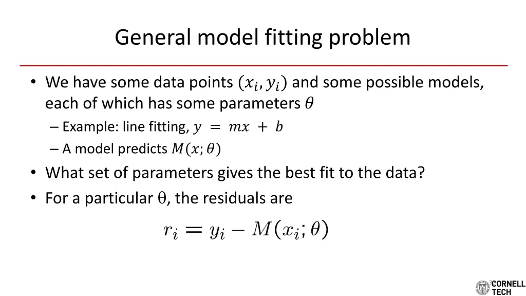 general model fitting problem