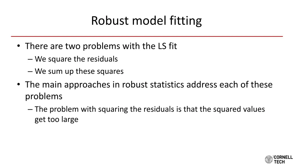 robust model fitting