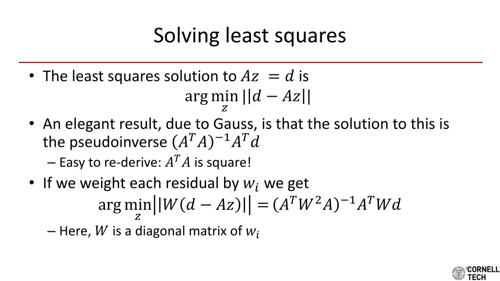 solving least squares