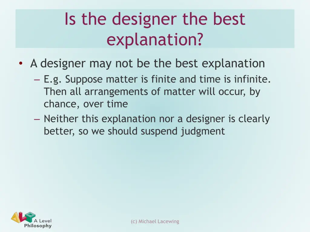 is the designer the best explanation