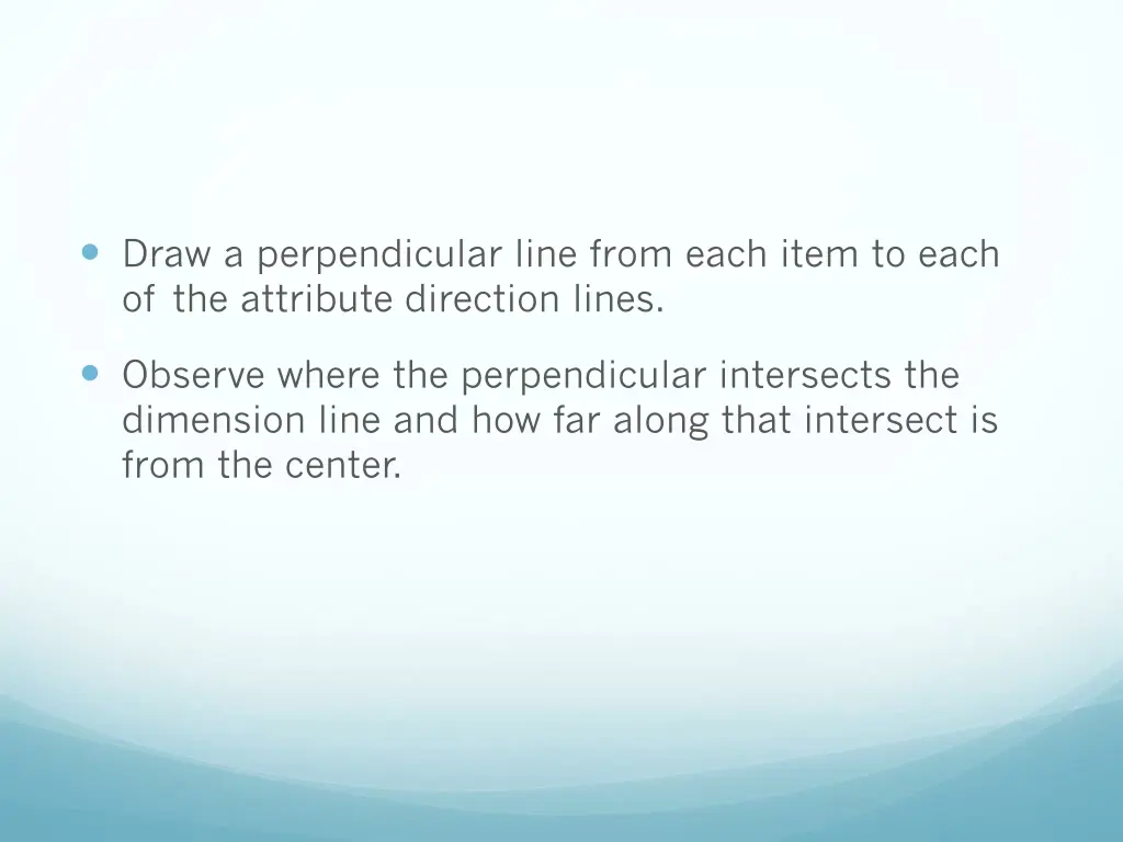 draw a perpendicular line from each item to each