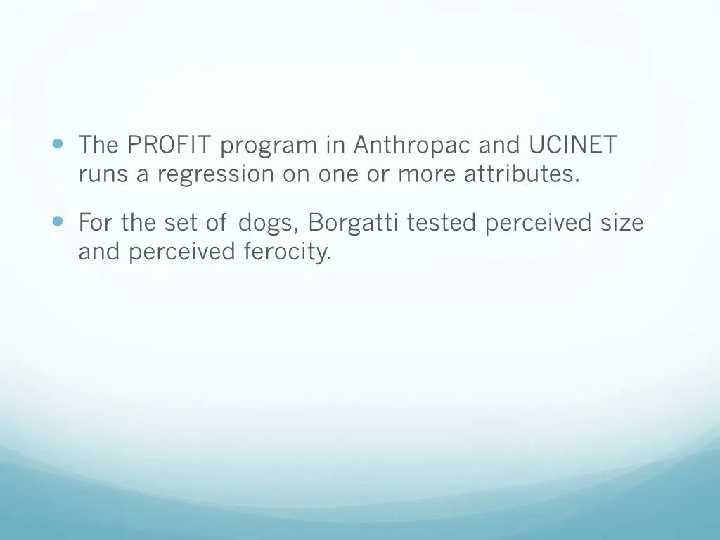 the profit program in anthropac and ucinet runs