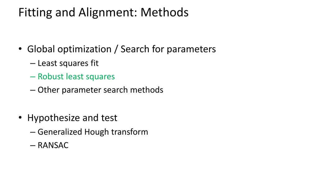 fitting and alignment methods 2