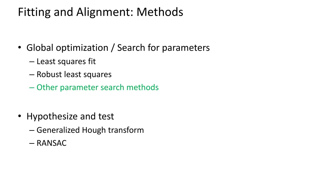 fitting and alignment methods 3