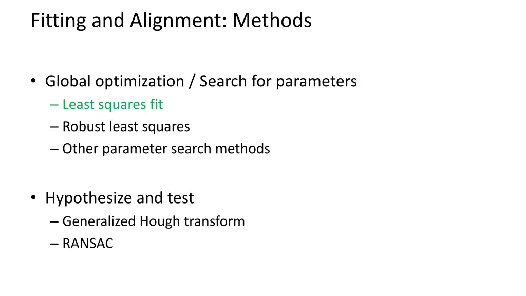 fitting and alignment methods