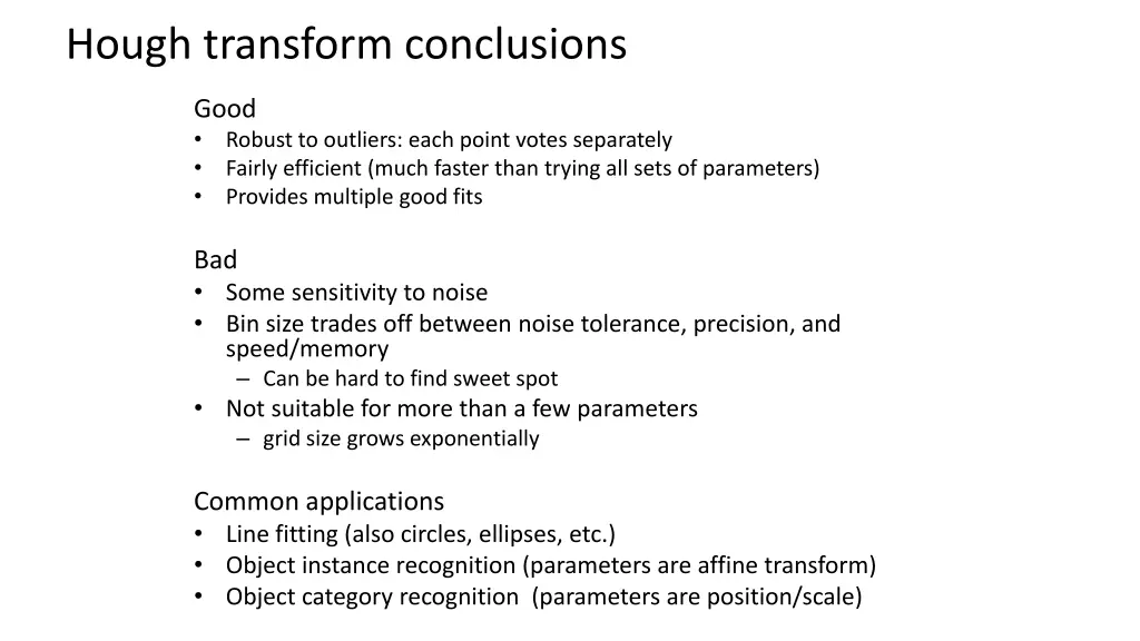 hough transform conclusions