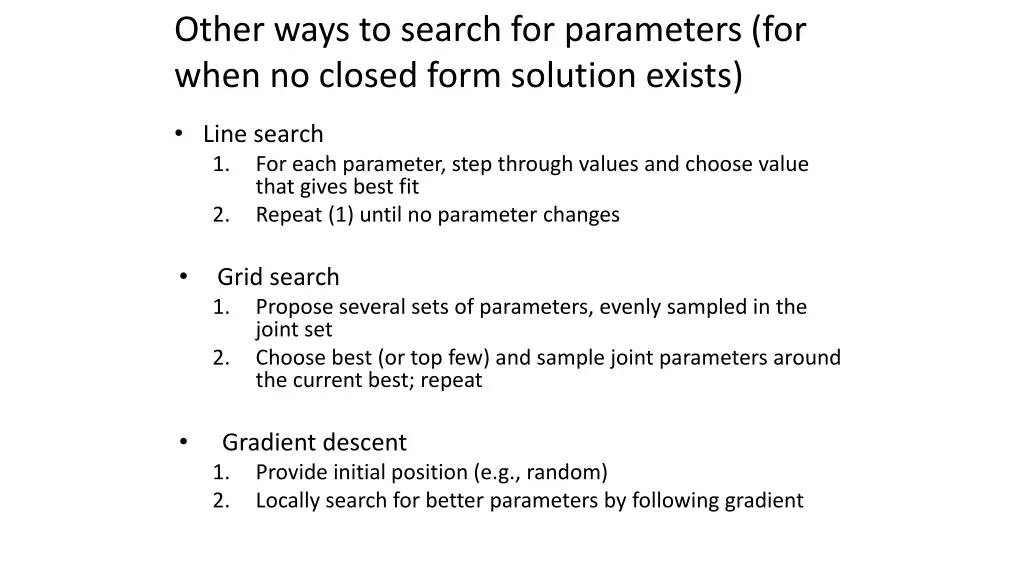 other ways to search for parameters for when