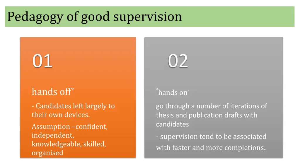 pedagogy of good supervision