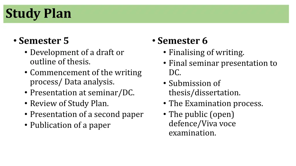 study plan 2