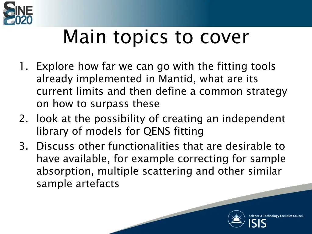 main topics to cover