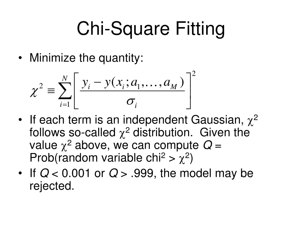 chi square fitting