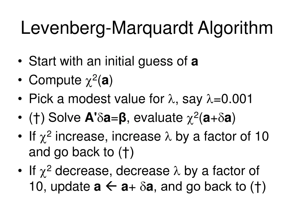 levenberg marquardt algorithm