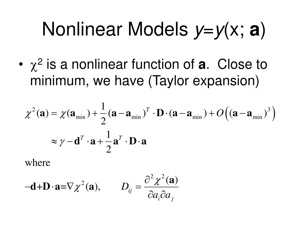 nonlinear models y y x a