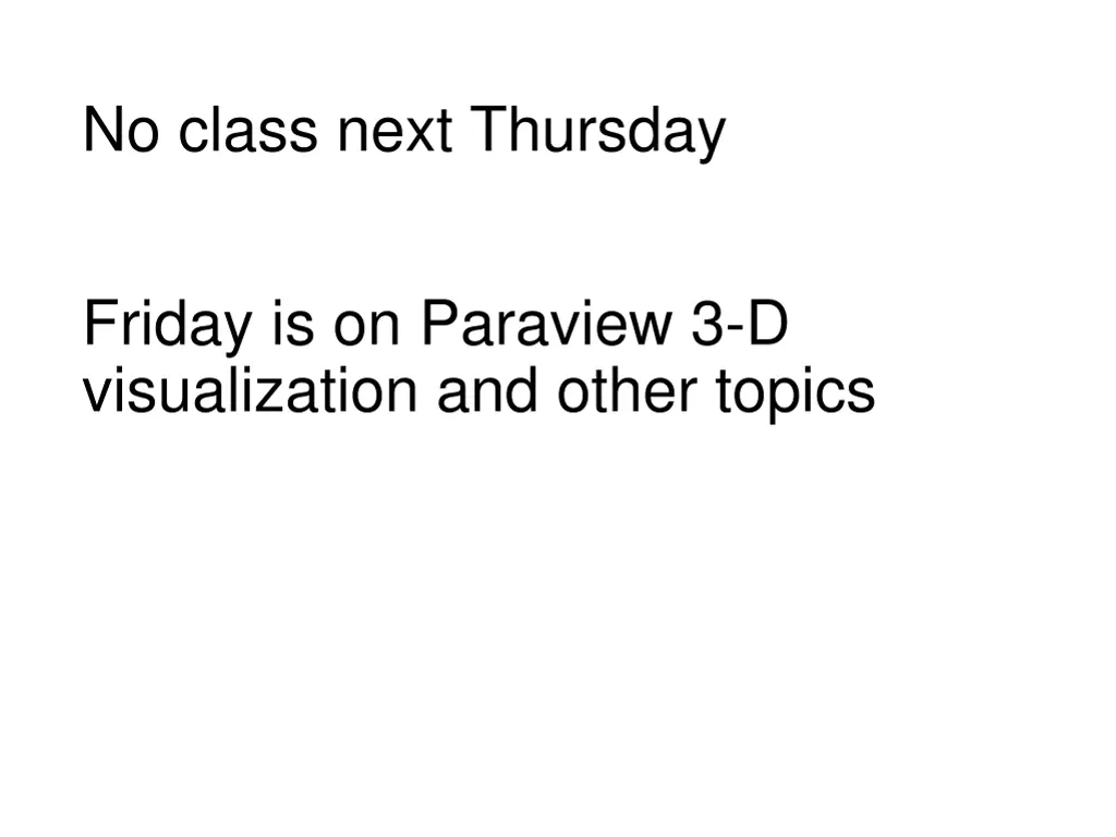 no class next thursday