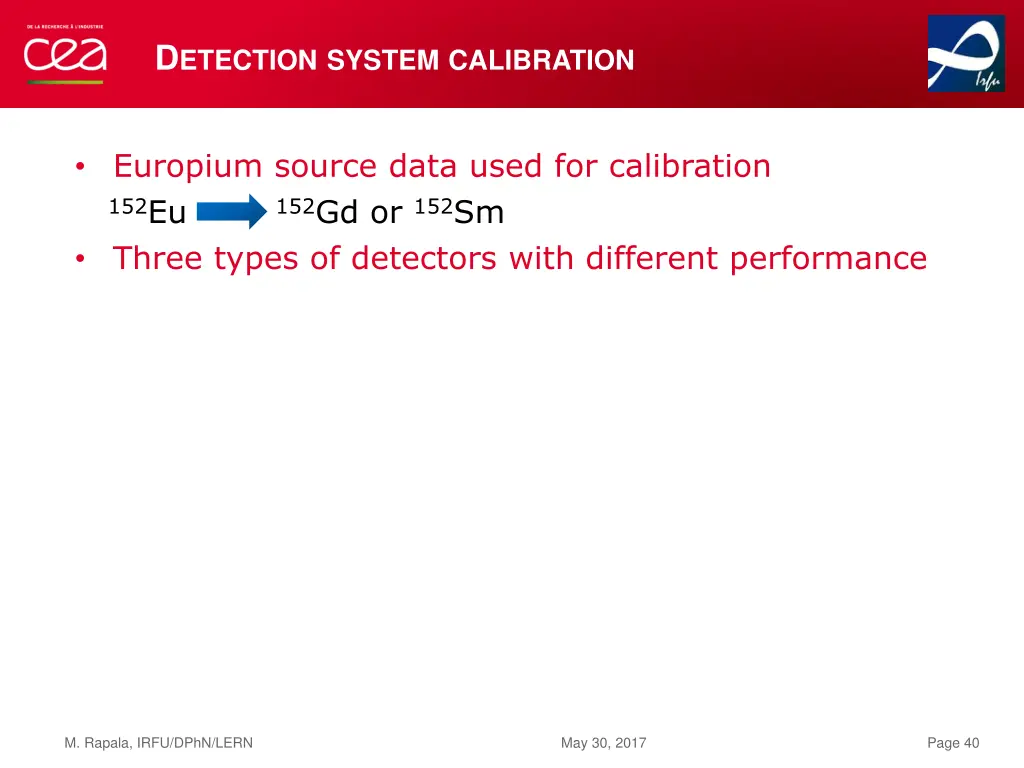 d etection system calibration