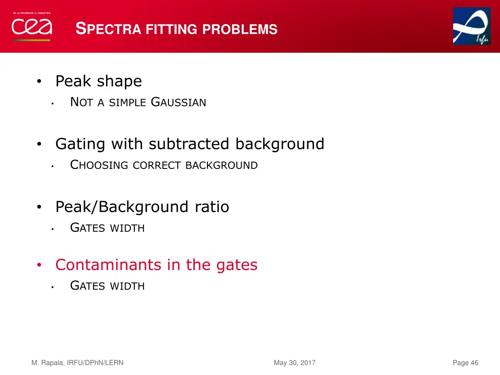 s pectra fitting problems