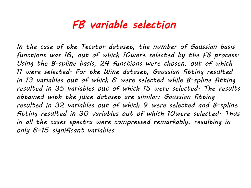 fb variable selection