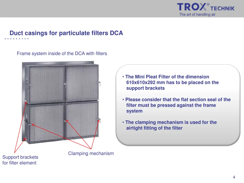 duct casings for particulate filters dca 3