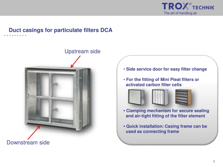 duct casings for particulate filters dca