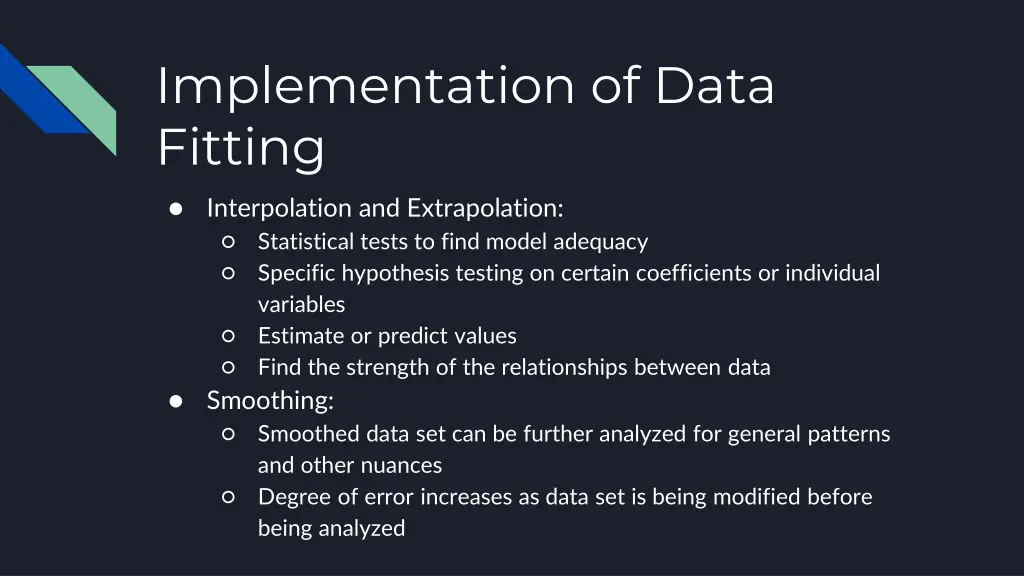 implementation of data fitting