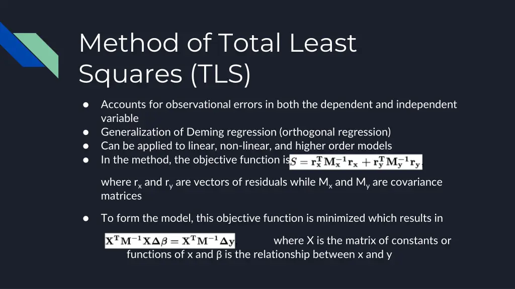 method of total least squares tls