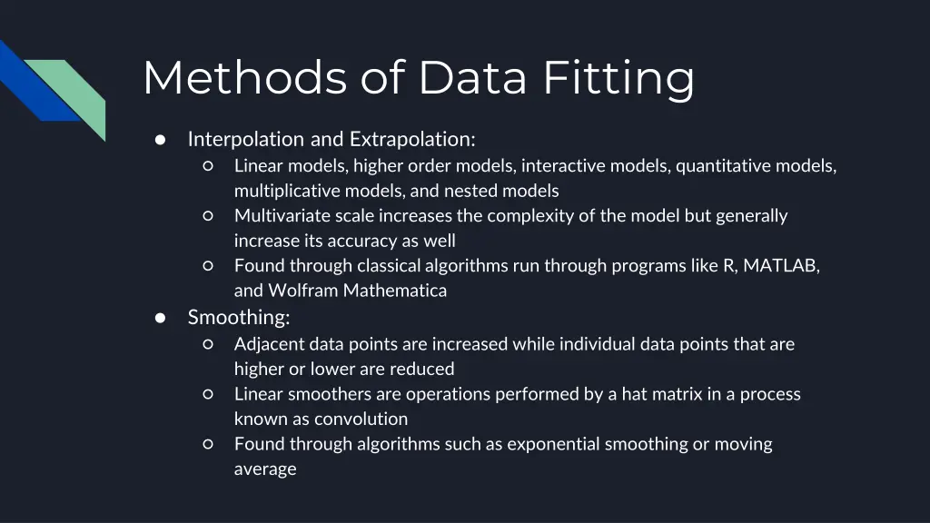 methods of data fitting