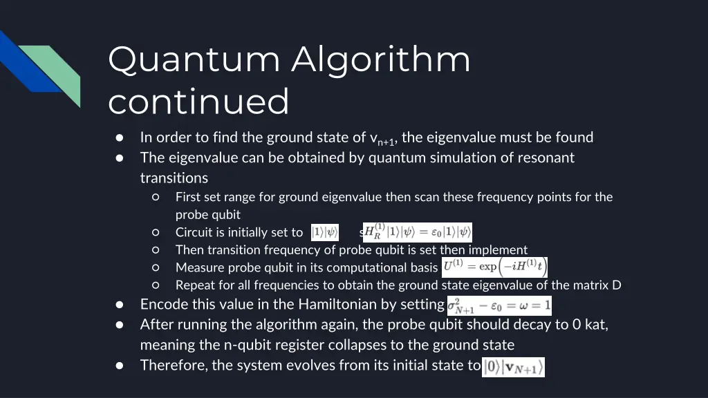 quantum algorithm continued in order to find