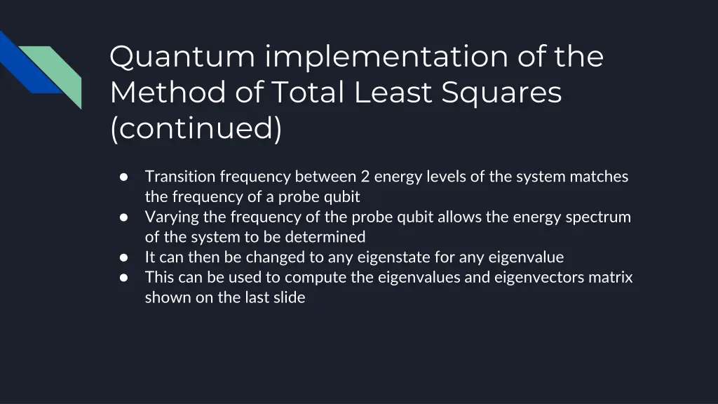 quantum implementation of the method of total 1