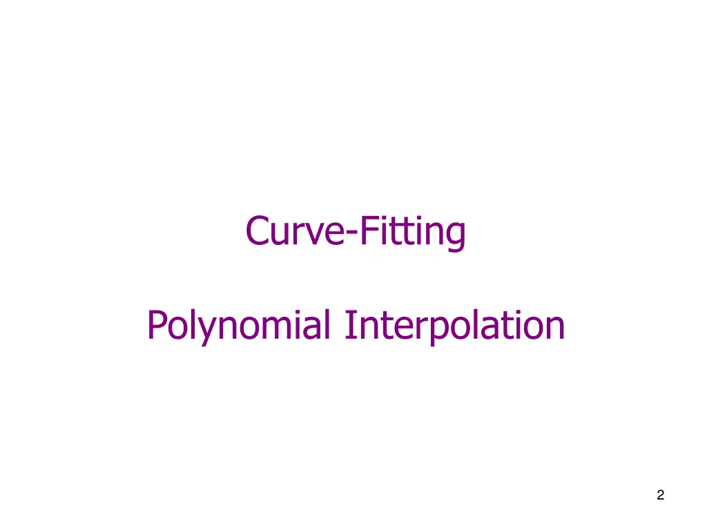 curve fitting