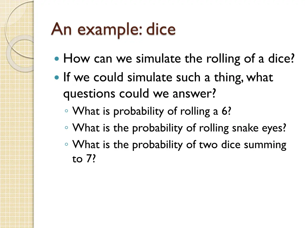 an example dice