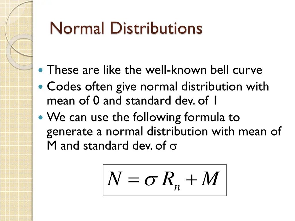 normal distributions