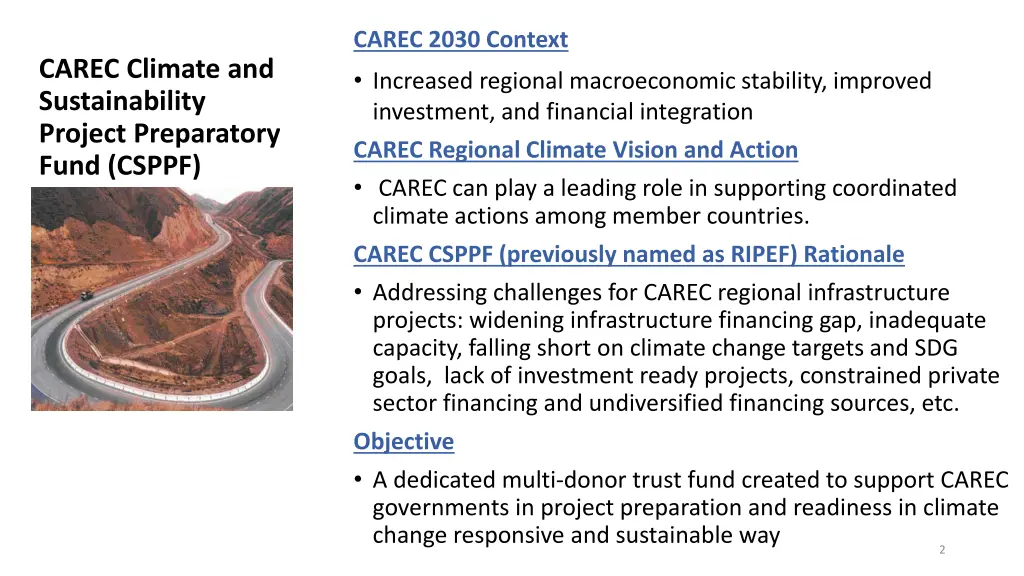 carec 2030 context increased regional