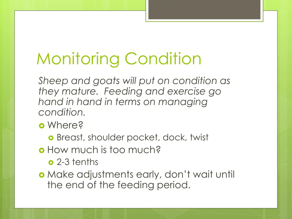 monitoring condition