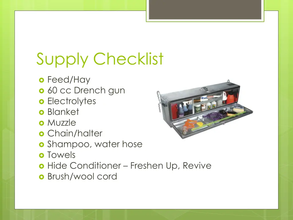 supply checklist