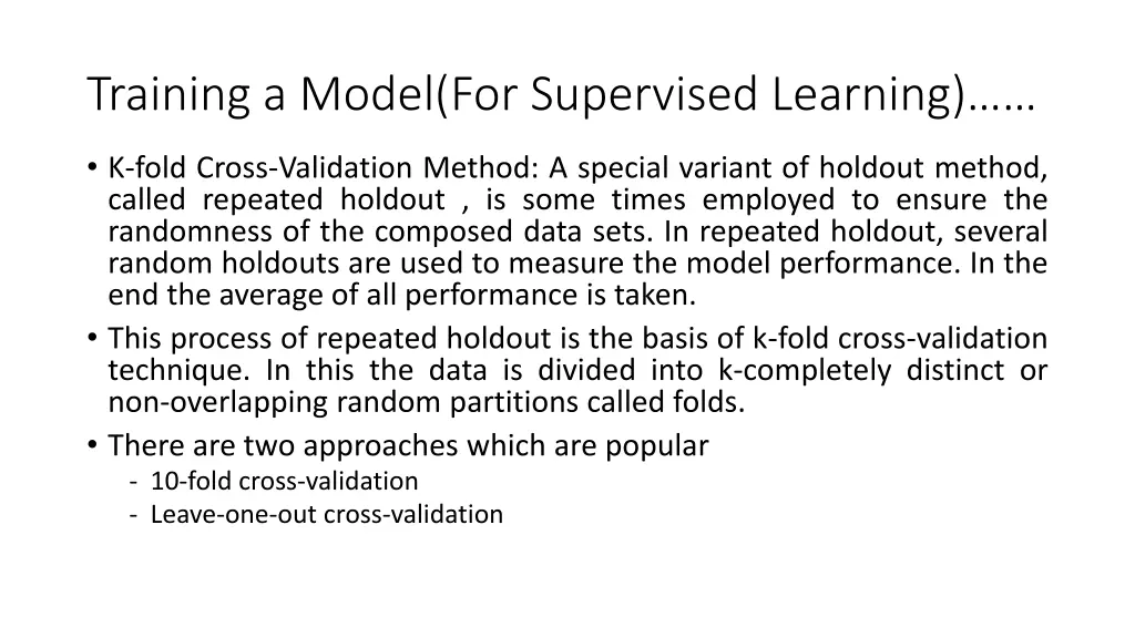 training a model for supervised learning 1