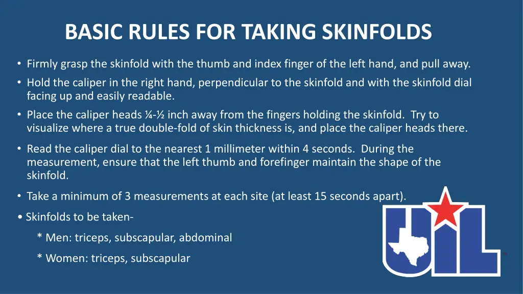 basic rules for taking skinfolds 1