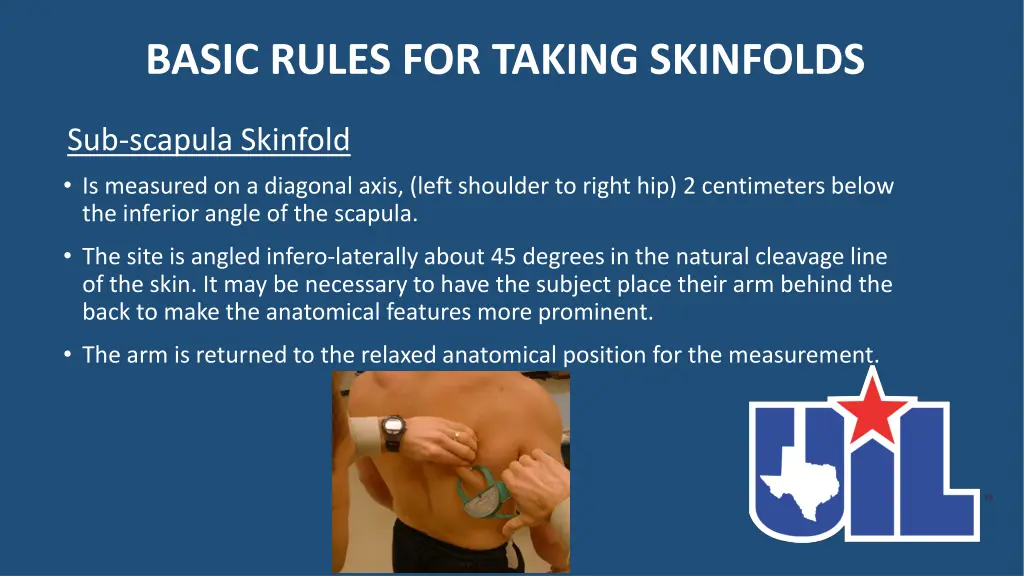 basic rules for taking skinfolds 4