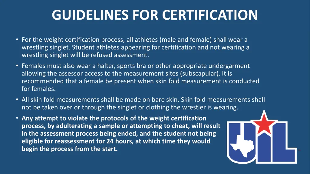 guidelines for certification