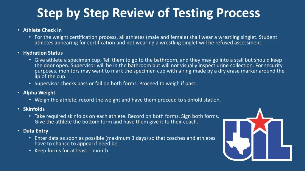 step by step review of testing process