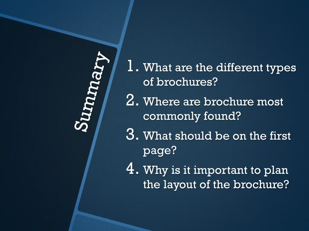 1 what are the different types of brochures