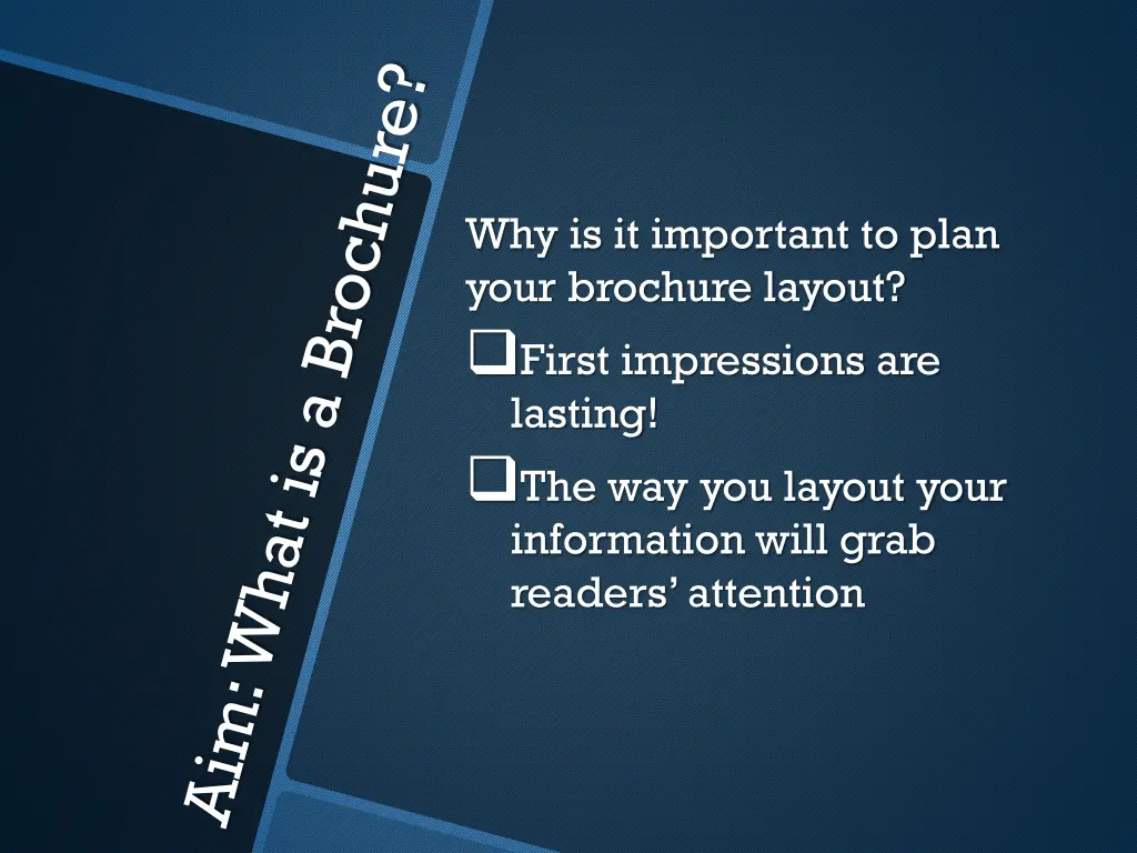 why is it important to plan your brochure layout