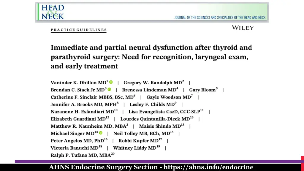 ahns endocrine surgery section https ahns info