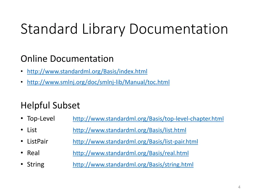 standard library documentation